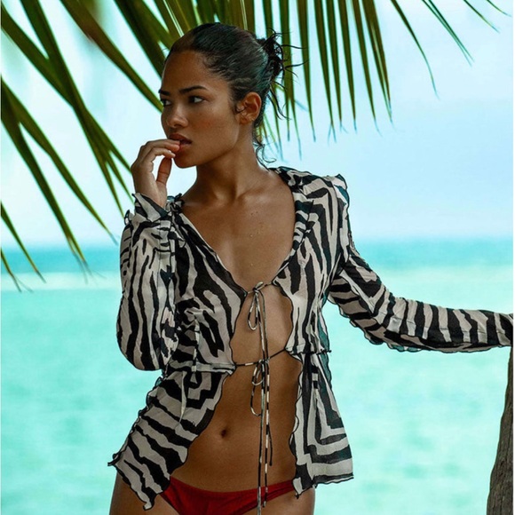 ‼️sale‼️ Rat & Boa Zephyr Zebra Blouse - Picture 2 of 5